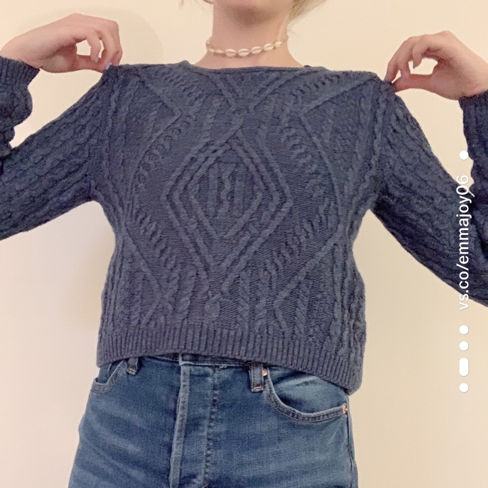 Blue knitted sweater